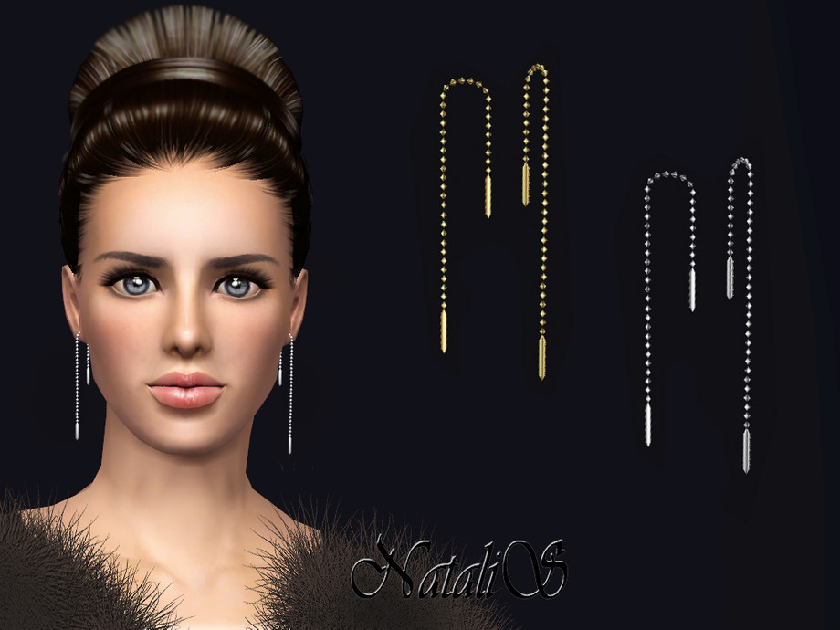 Серьги Simple chain для Симс 3