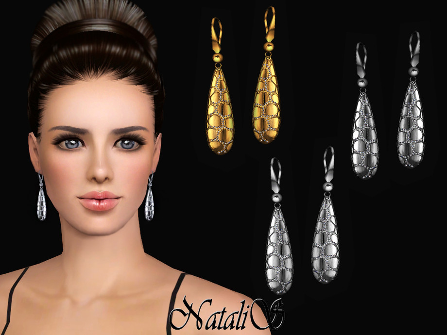 Серьги Snakeskin drop для Симс 3