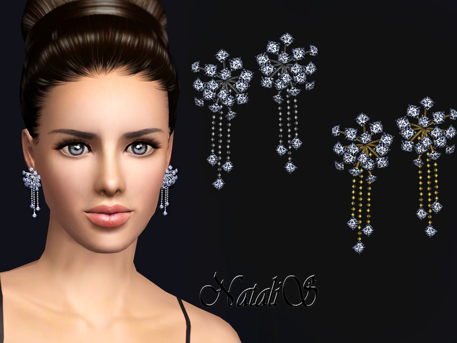 Серьги Stardust drop для Симс 3