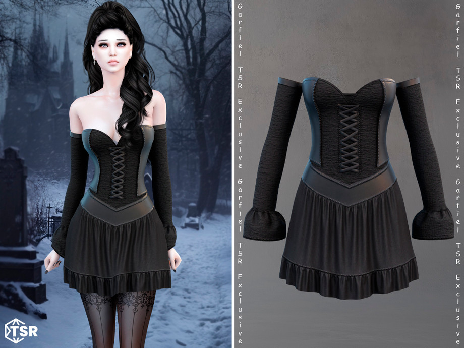 Veronica - Gothic corset dress with sleeves 1