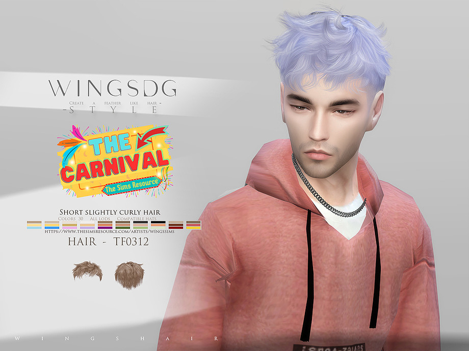 WINGS-TF0312-Short slightly curly hair 1
