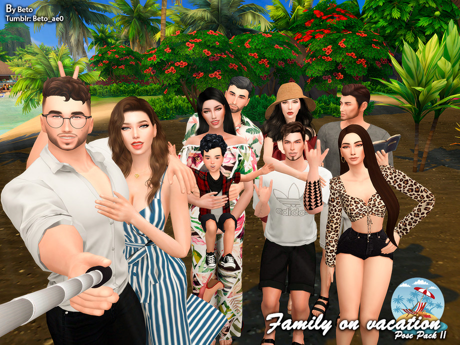 Family on Vacation II - Pose Pack 1