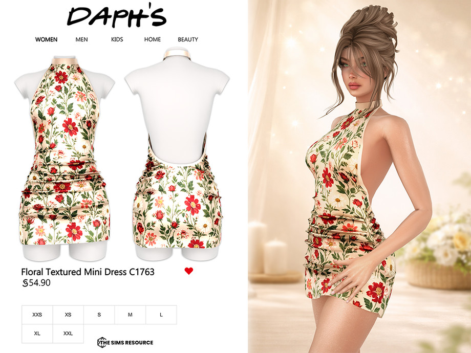 Floral Textured Mini Dress 1