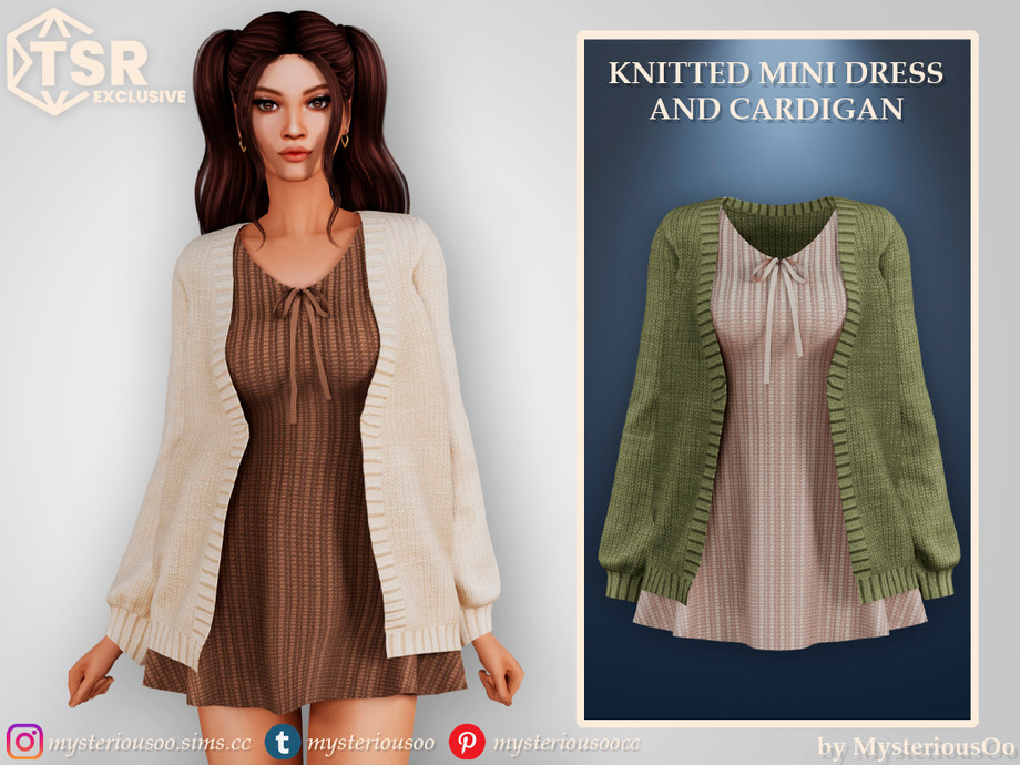 Knitted mini dress and cardigan 1