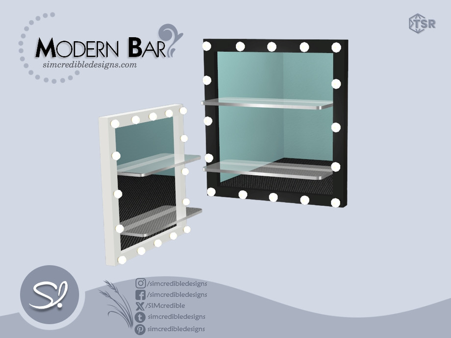 Modern Bar- Wall Lamp mirror shelves 1