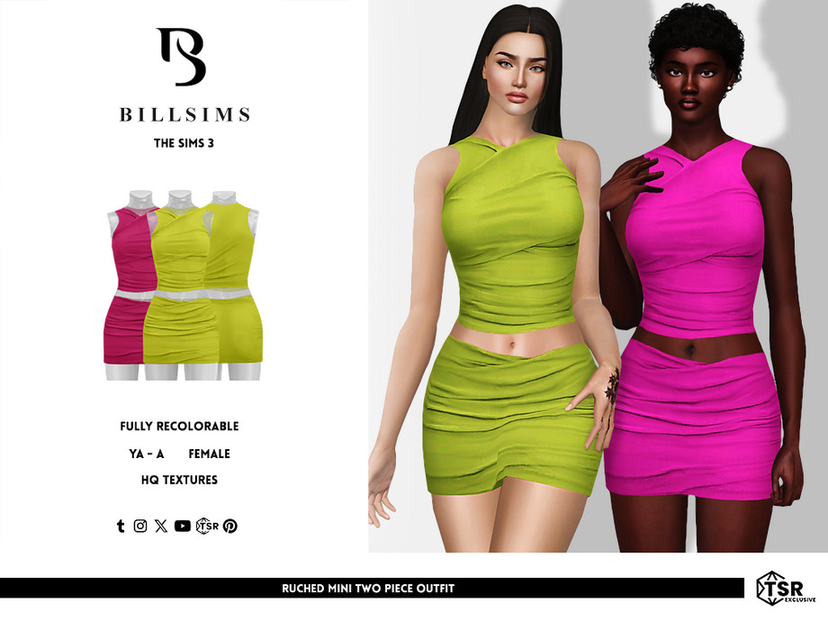 Наряд Ruched Mini Two Piece для Симс 3