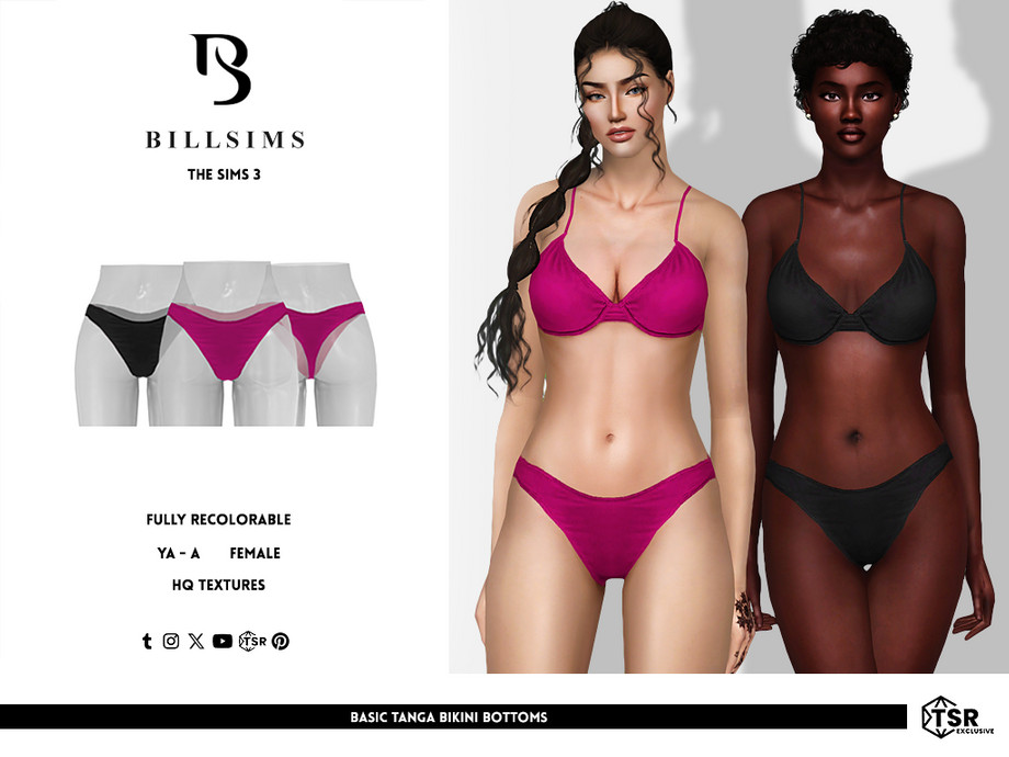 Низ бикини Basic Tanga для Симс 3