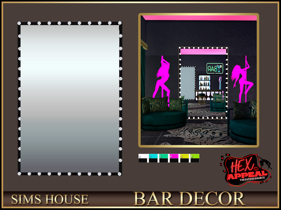 Sims House LIT MIRROR BAR DECOR 1