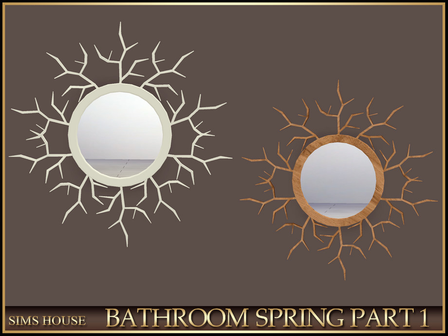 Sims House ROUND MIRROR BRANCHES BATHROOM SPRING PART 1 1