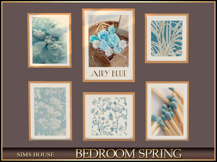 Sims House SET OF PAINTINGS BEDROOM SPRING 1