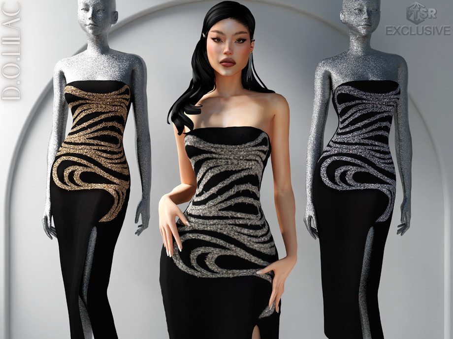 Strapless Embroidered Dress DO0746 1