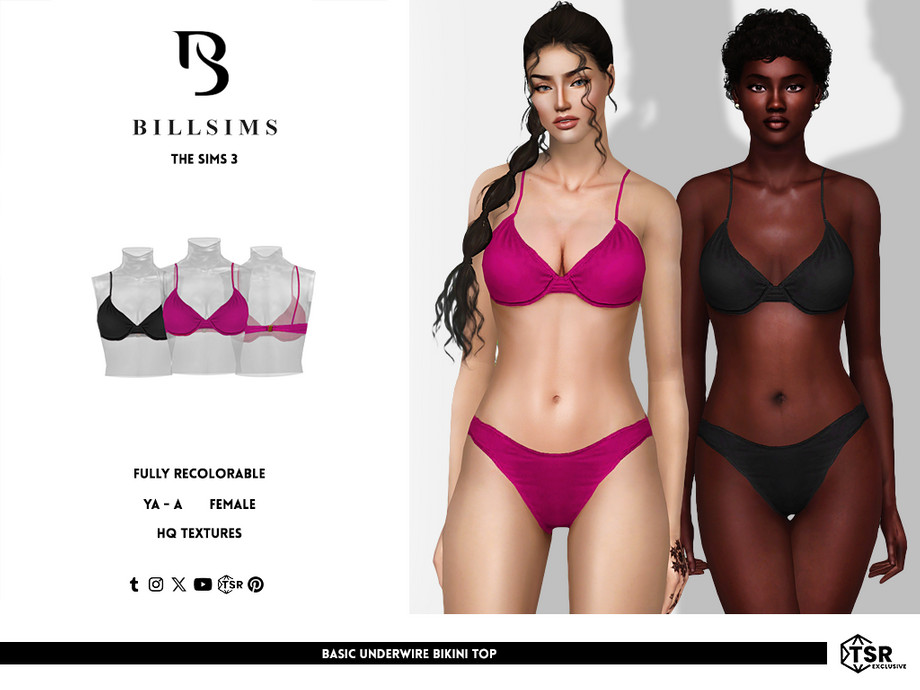 Верх бикини Basic Underwire для Симс 3