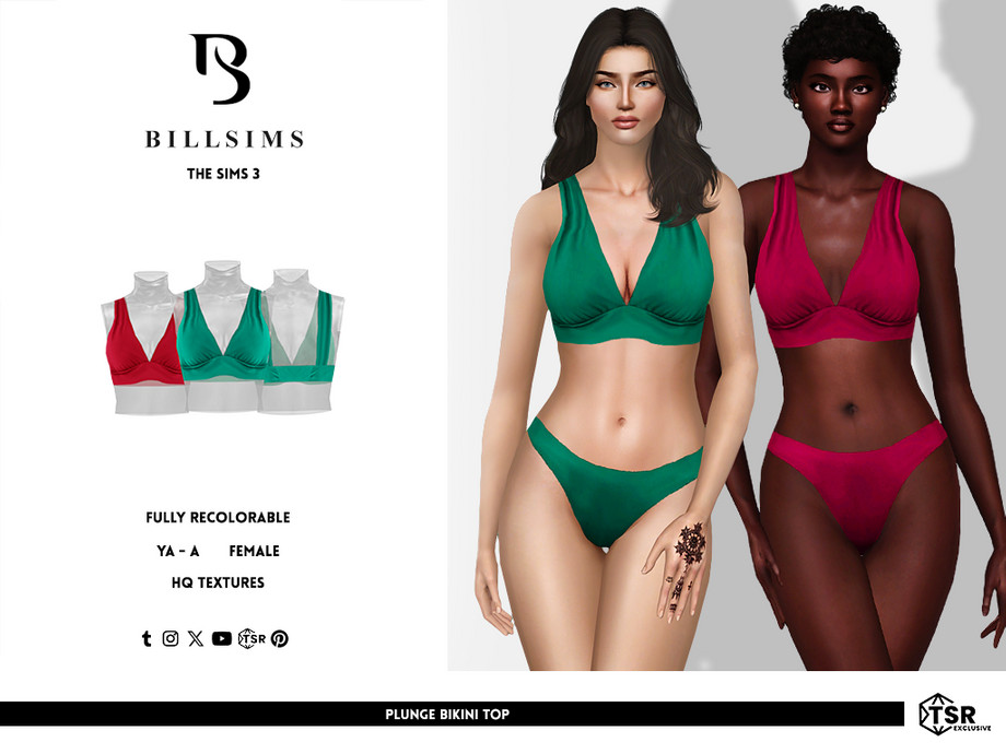 Верх Plunge Bikini для Симс 3