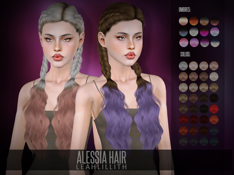 Женская прическа Leahlillith Alessia Hair для Симс 3