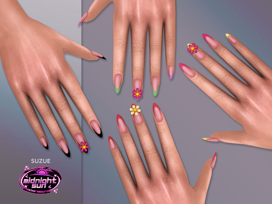 Almond Flower Nails 1