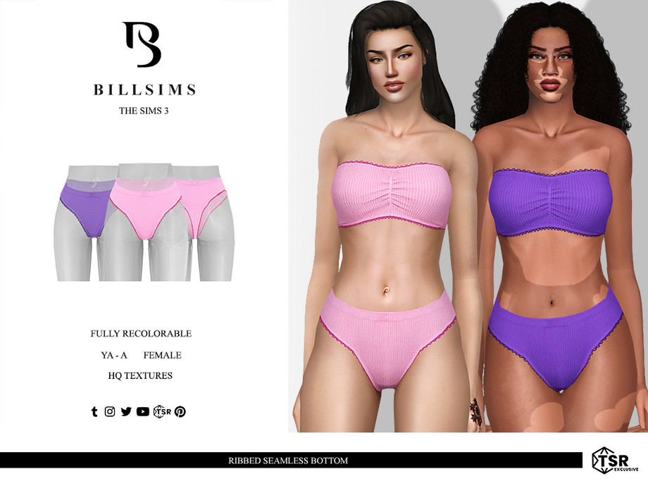 Белье Ribbed Seamless для Симс 3