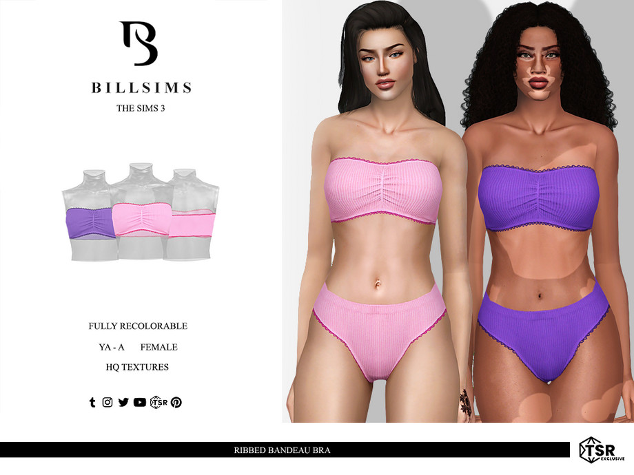 Бра Ribbed Bandeau для Симс 3