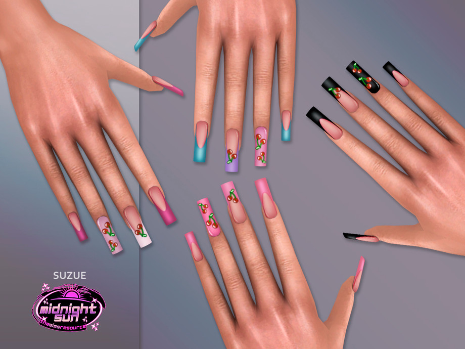 Cherry Long Nails 1
