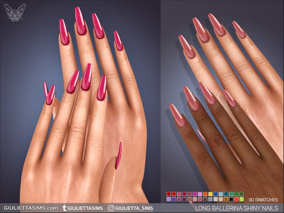Long Ballerina Shiny Nails 2 1