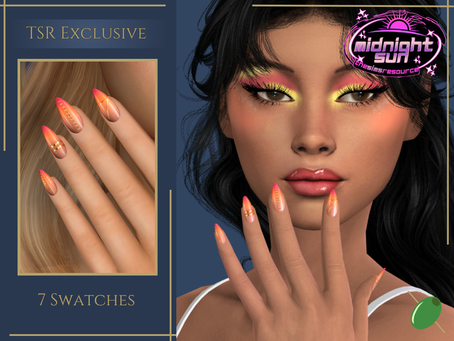 Midnight Sun Strawberry Lemonade Nails 1