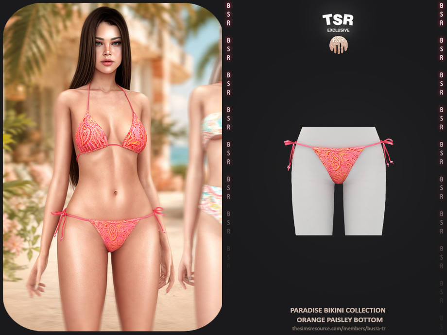 Paradise Bikini Collection - 1 Orange Paisley Bottom BD1688 1