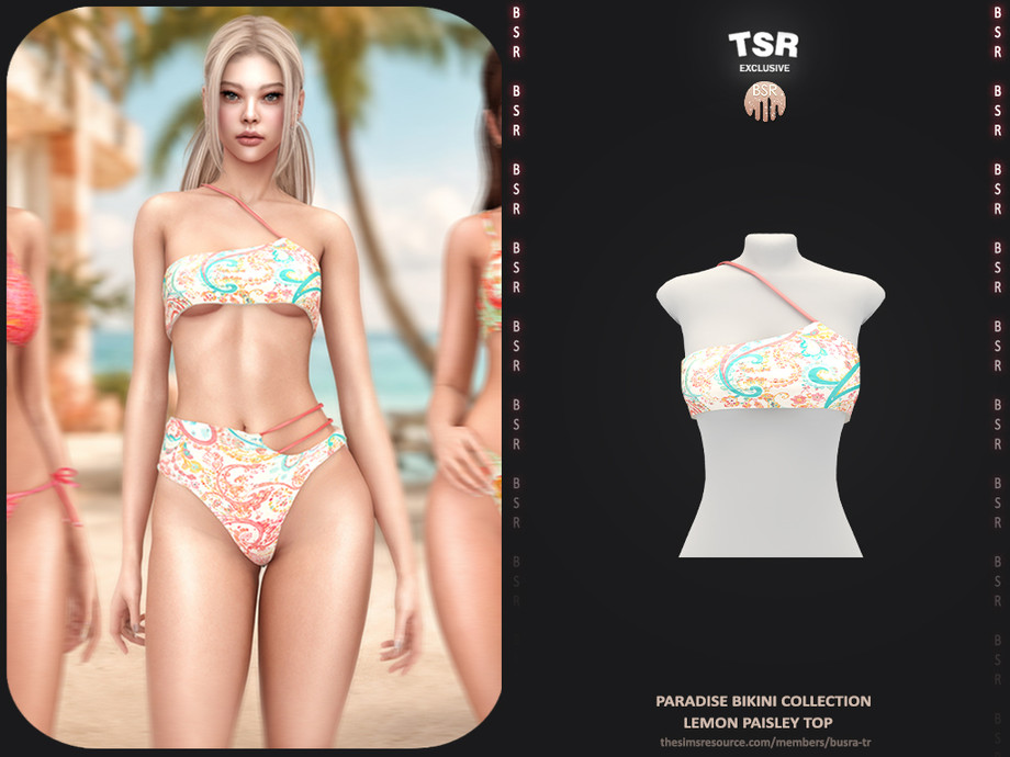 Paradise Bikini Collection - 2 Lemon Paisley Top BD1688 1