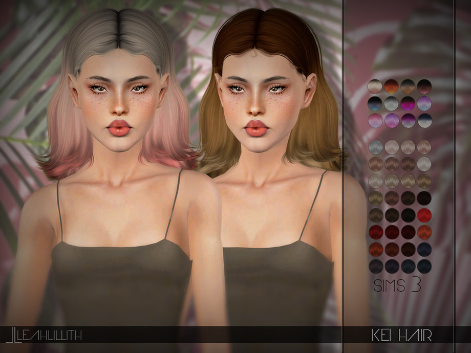Женская прическа LeahLillith Kei Hair для Симс 3
