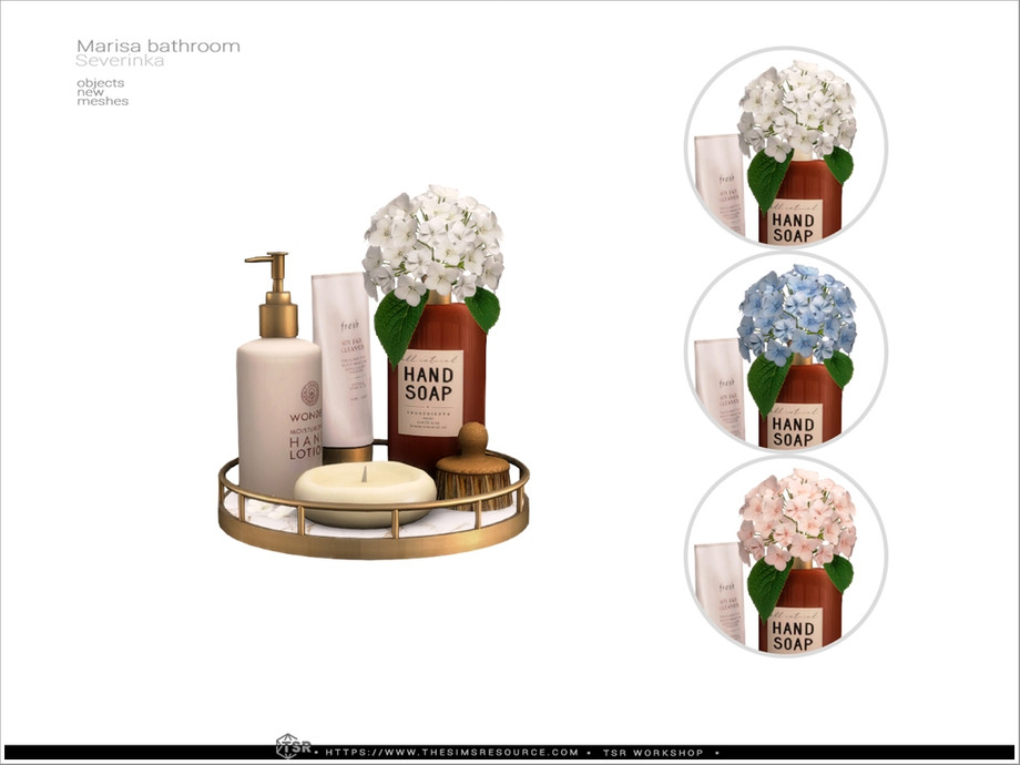 Marisa - bath accesories with flowers 1